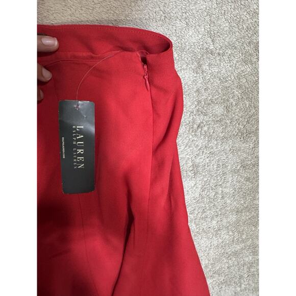 NWT LAUREN Ralph Lauren Skater Red Skirt 8 Lined Preppy Holiday Fit & Flare - Picture 6 of 8